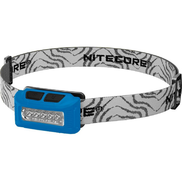 

Фонарь налобный Nitecore NU10 (4xLED + RED LED, 160 люмен, 7 режимов, USB) 6-1231-blue