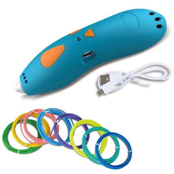 

3D-ручка 3Doodler Start Креатив + трафареты + 16 метров биопластика (8 разных цветов) Blue