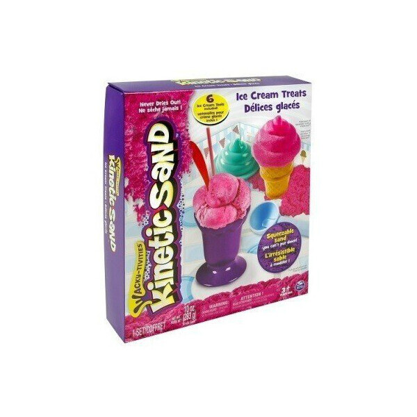 

Набор песка для творчества Kinetic Sand Ice Cream розовый + формочки 283 г (71417-1)