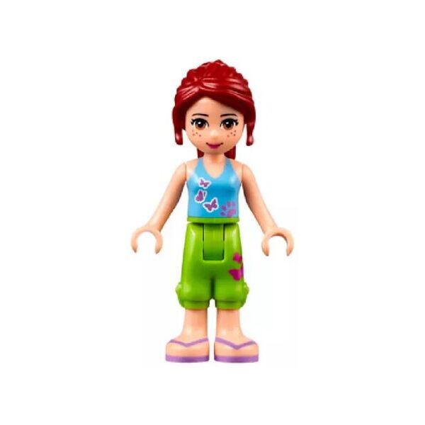 

LEGO Friends Mia, Lime Cropped Trousers, Medium Blue Top with 3 Butterflies (frnd167)
