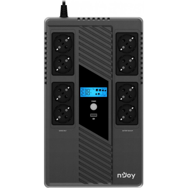 

NJOY Token 800 (UPCSBLS680TTOAZ01B), Lin.int., 8 x Schuko, USB, LCD, пластик