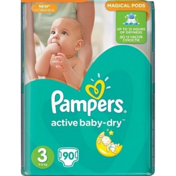 

Подгузники Pampers Active Baby-Dry гигант пак 3 90шт
