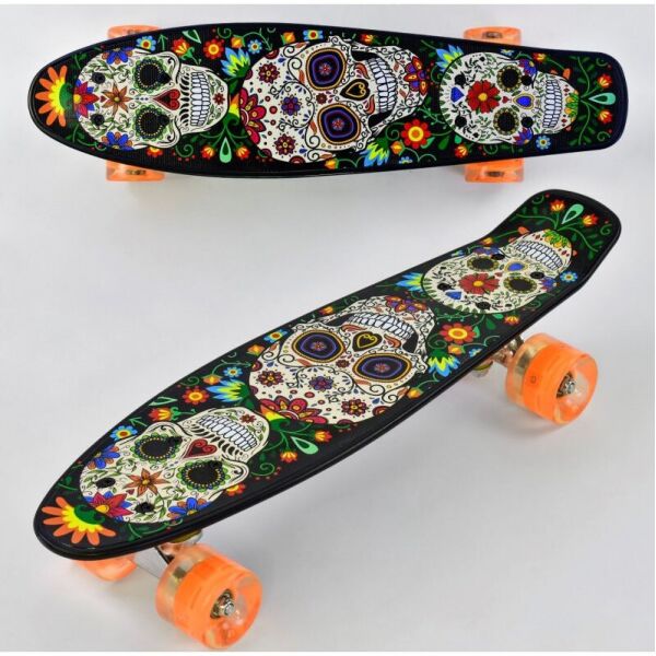 

Пенни борд скейт маленький лонгборд детский скейтборд Best Board Р 15909, доска 55 см, колёса полиуритановые светятся для фрирайда