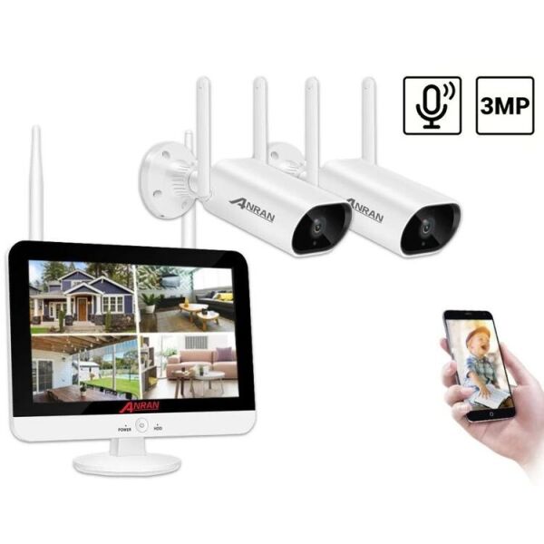 

Комплект видеонаблюдения на 2 камер Anran Wi-Fi 3MP c 13" LCD монитором ARCCTV