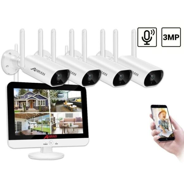 

Комплект видеонаблюдения на 4 камер Anran Wi-Fi 3MP c 13" LCD монитором ARCCTV