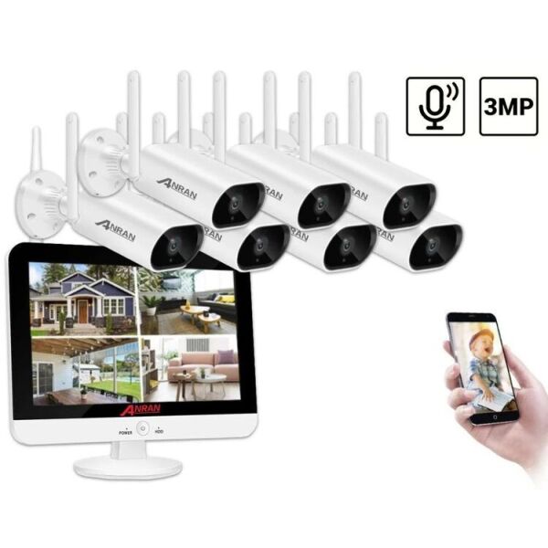 

Комплект видеонаблюдения на 7 камер Anran Wi-Fi 3MP c 13" LCD монитором ARCCTV