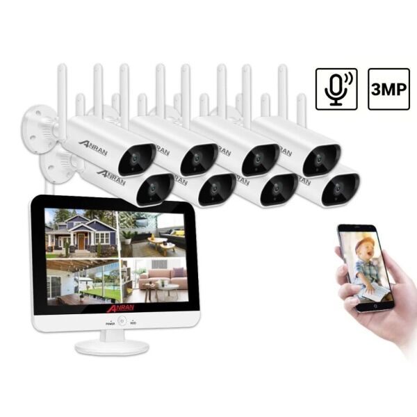 

Комплект видеонаблюдения на 8 камер Anran Wi-Fi 3MP c 13" LCD монитором ARCCTV