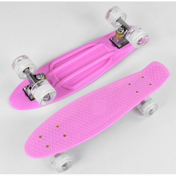 Акция на Пенни борд скейт маленький Best Board , доска 55 см, колёса полиуритановые светятся для фрирайда Розовый от Allo UA