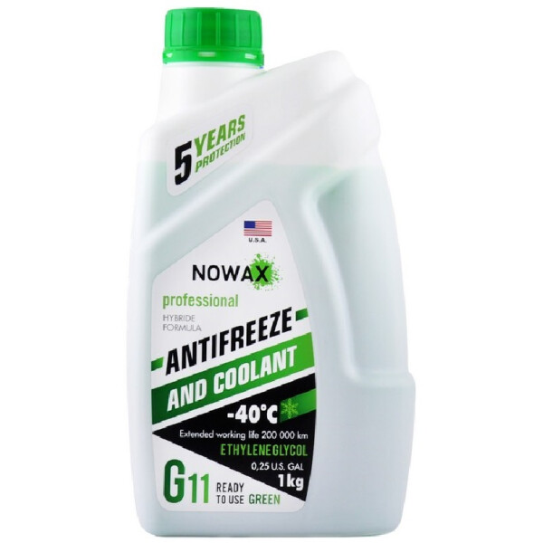 

Антифриз NOWAX G11 зеленый готовая жидкость 1 л (NX01008)