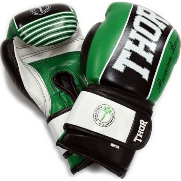 

Перчатки боксерские Thor THUNDER (Leather) (529/09) green 14 oz
