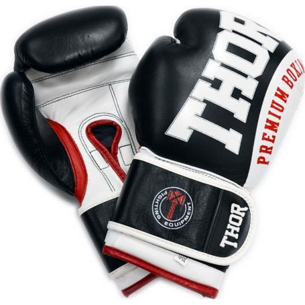 

Перчатки боксерские Thor SHARK (Leather) (8019/03) black-white 10 oz
