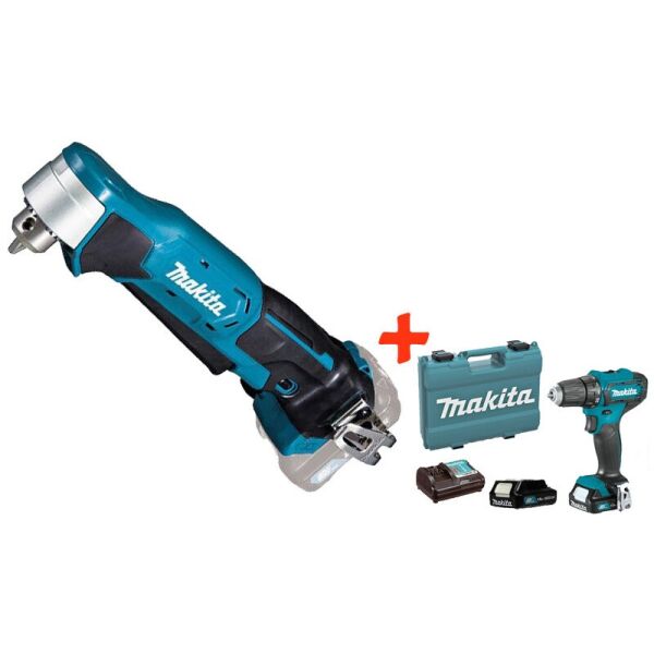 

Аккумуляторная угловая дрель Makita DA332DZ + акк шуруповерт DF333DWYE + 2 акб 12 V 1.5 Ah + з/у + кейс