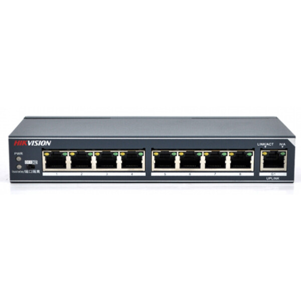 

Коммутатор HV DS-3E0309-E 8 портов 100Мбит + 1 порт Ethernet (UP-Link) 1000Мбит, блок питания 12V 1A в комплекте, корпус металл,
