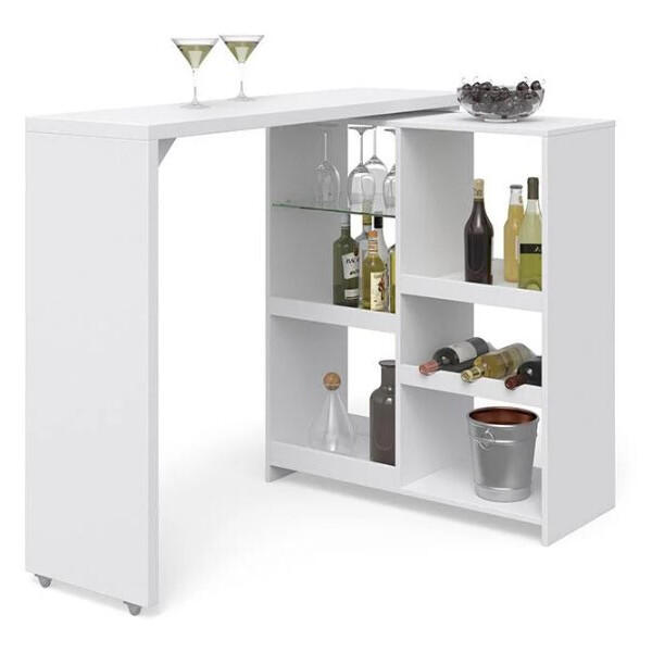 

Vicco барная стойка Vega, кухонный стол с полками, 138x111, цвет белый