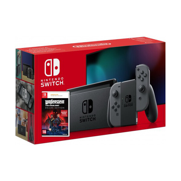

Nintendo Switch Gray (Upgraded version) + Игра Wolfenstein: Youngblood Deluxe Edition (ваучер на скачивание) (русская версия)