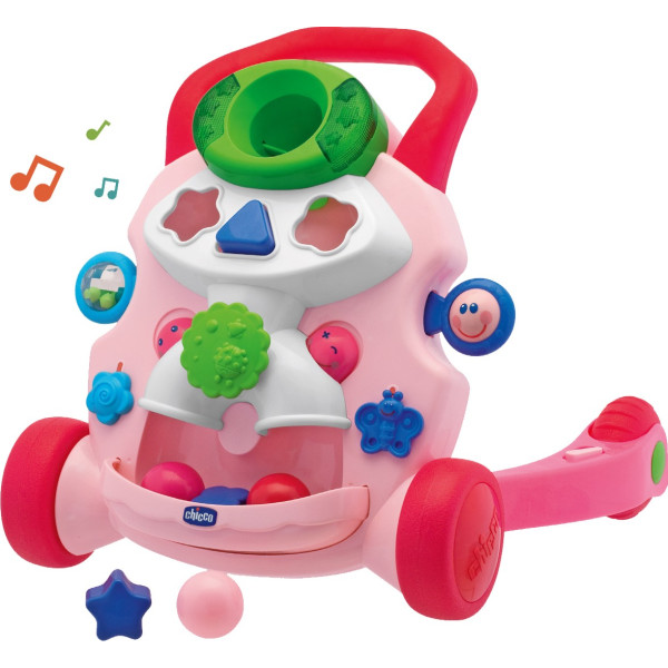 

Ходунки-центр игровой развивающий Chicco Первые шаги розовый (65261.20)