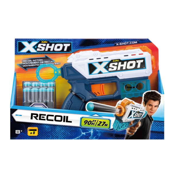 

Скорострельный бластер Zuru Excel Recoil 8 патронов (36184Z)