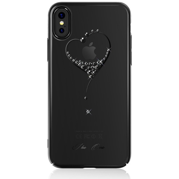 

Kingxbar Wish PC с камнями Сердце Black для iPhone X