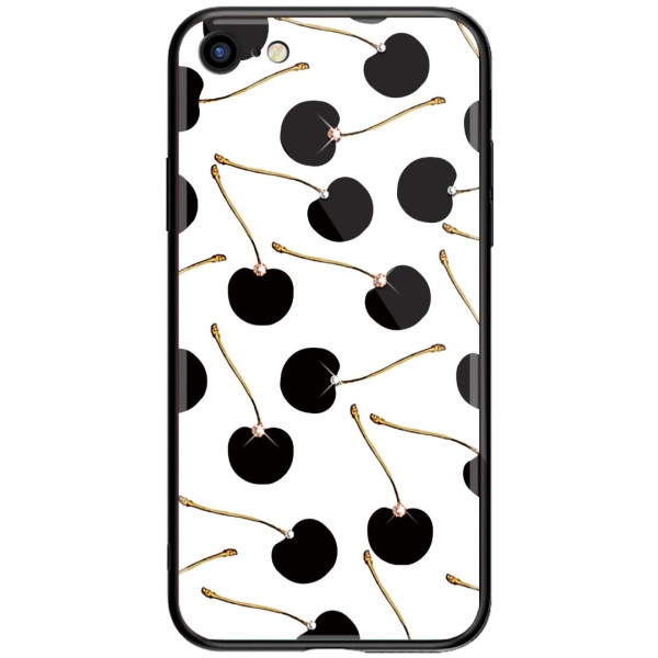 

Kingxbar iPhone 7/8 / SE2 Glass / TPU / PC с камнями Вишни белый