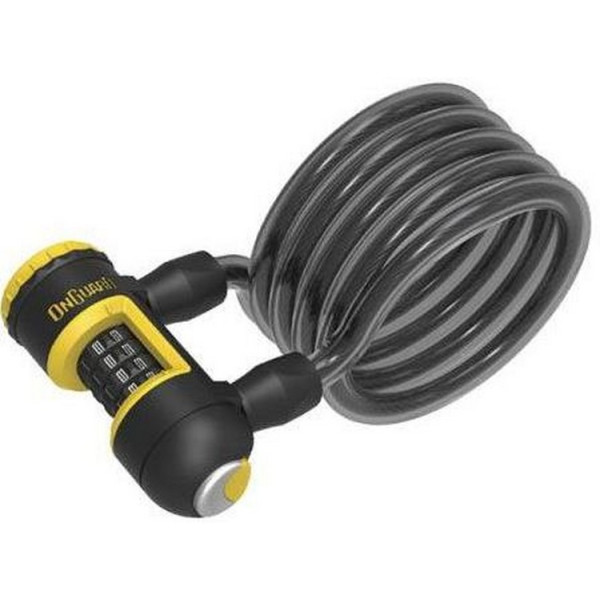 

ONGUARD REVOLVER Coil Combo. Стальной спиральный трос 185см х 12мм в силиконовой оплетке. с системой X4P. Кодовый на 4 цифры (LCK-46-43)