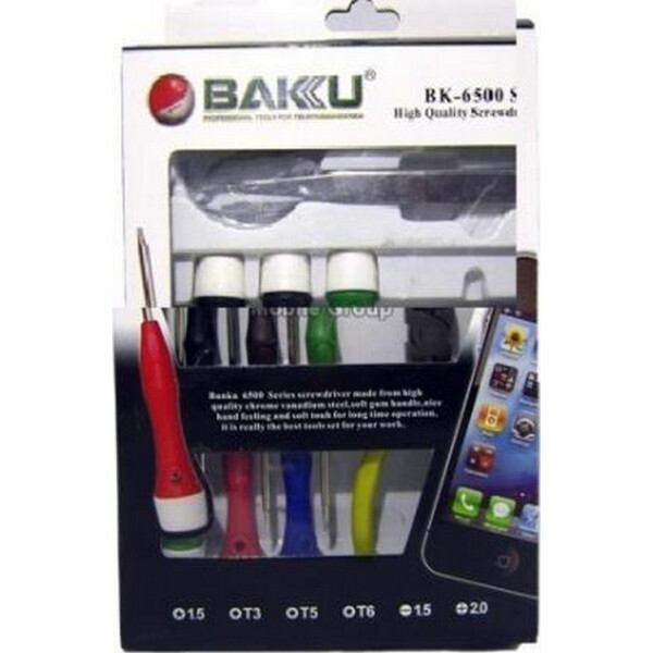 

Набор инструментов BAKKU BK-6500 (Отвёртки: T1,5, T3, T5, T6, "мерс"1.5, крест1.7, Пинцеты:прямой, изогнутый, бокорезы,Blister-b