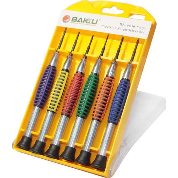 

Набор отверток BAKKU BK-6636 (T2, T5, T6+ 1.8 / Y2.0, 1.8), Box