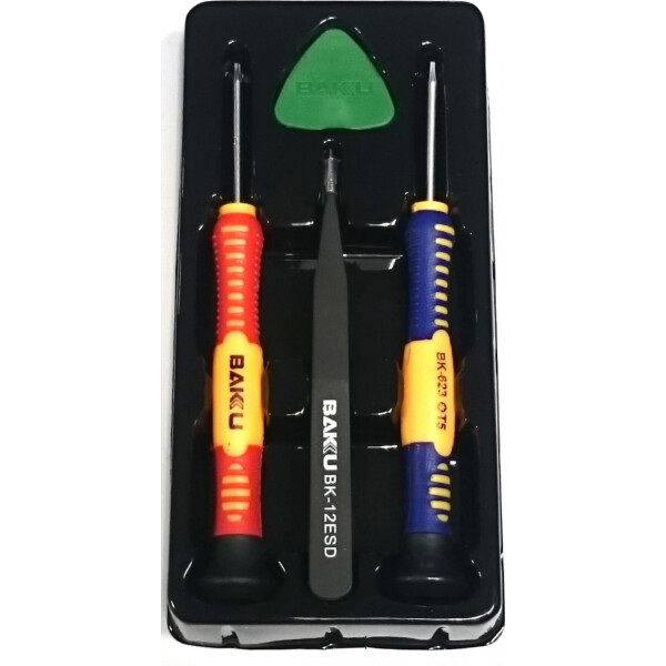 

Набор инструментов BAKKU BK-7290 (2 отвертки, пинцет, лопатка), Blister-box