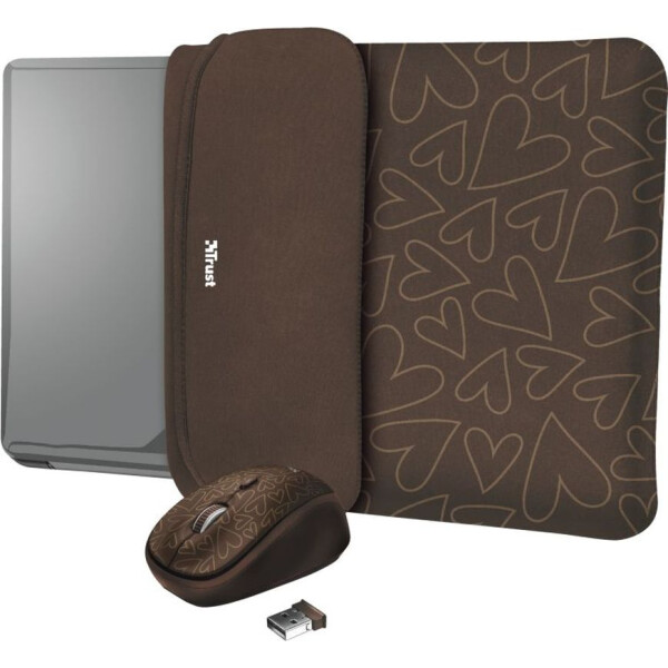 

15" Trust Yvo Reversible + мышь Brown/Hearts (23446)