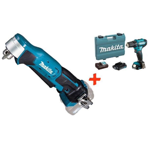 

Аккумуляторная угловая дрель Makita DA332DZ + акк шуруповерт DF333DWAE + 2 акб 12 V 2 Ah + з/у + кейс