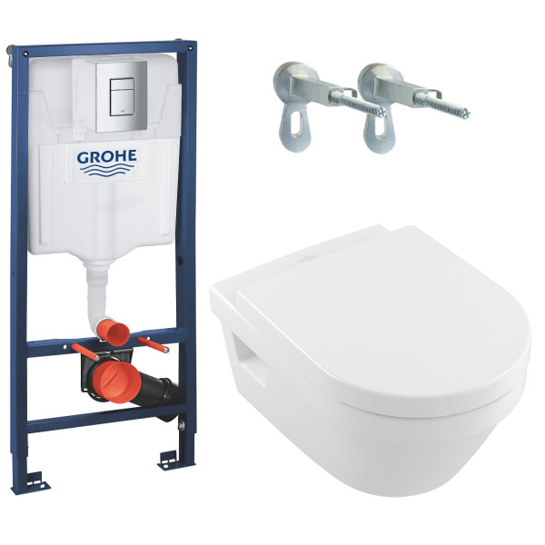 

Инсталляция GROHE с унитазом VILLEROY & BOCH OMNIA ARCHITECTURA, 5684HR01+38772001+37131000