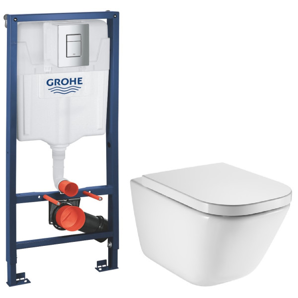 

Инсталляция GROHE RAPID SL с унитазом ROCA GAP Soft Close + вукоизоляционная прокладка + кнопка смыва хром, A34H47C000+38772001+37131000
