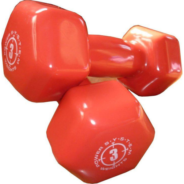 

Гантель обрезиненные Power System 3 kg (1 шт.) (PS-4026_Red)