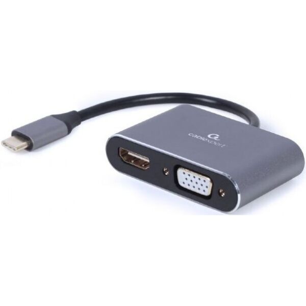 

Адаптер Cablexpert USB-C на HDMI/VGA, 4К 30Hz (A-USB3C-HDMIVGA-01)