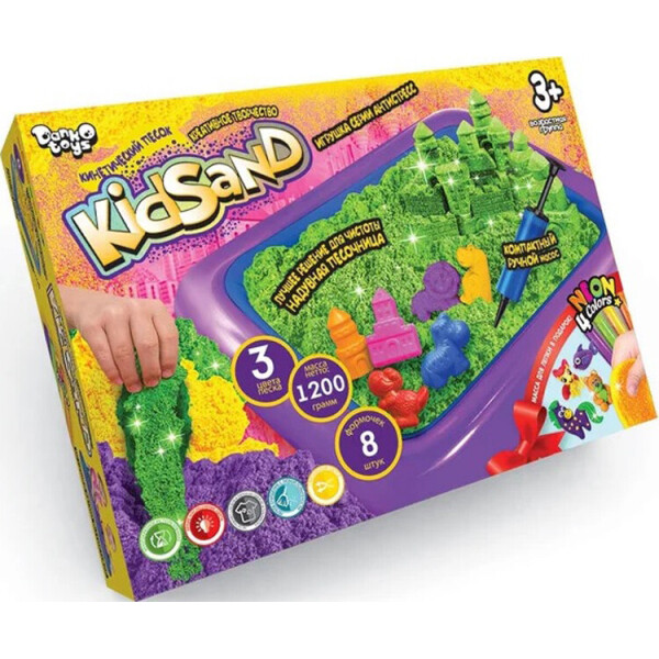 

Кинетический песок Dankotoys KidSand с песочницей (рус) 1200 г (ts_47642)