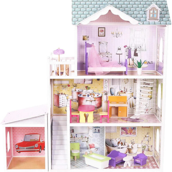 

Кукольный домик для барби Ecotoys Beverly + гараж