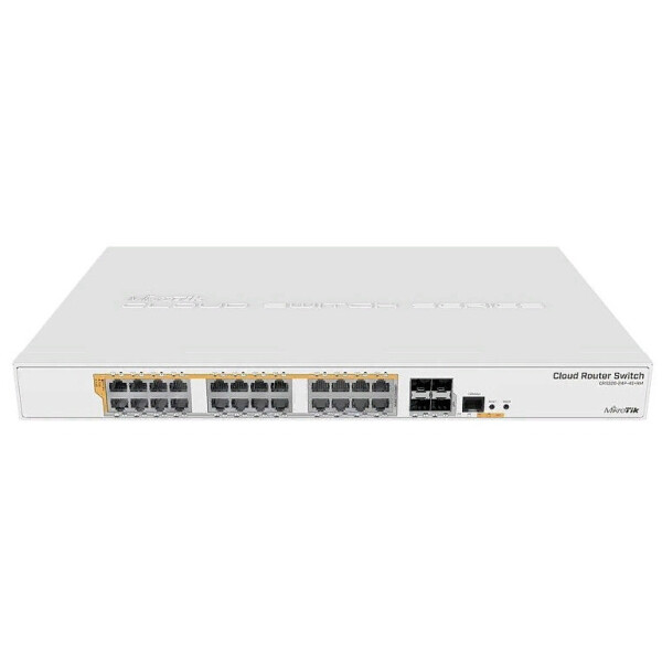 

Коммутатор MikroTik CRS328-24P-4S+RM (24x1G PoE+, 4xSFP+, 450W max, L3)
