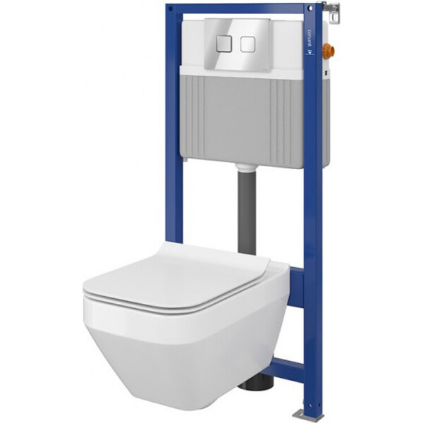 

Инсталляция Cersanit Aqua 52 PNEU S QF SET В210 с унитазом Crea Slim Soft Close + кнопка Accento, S701-395