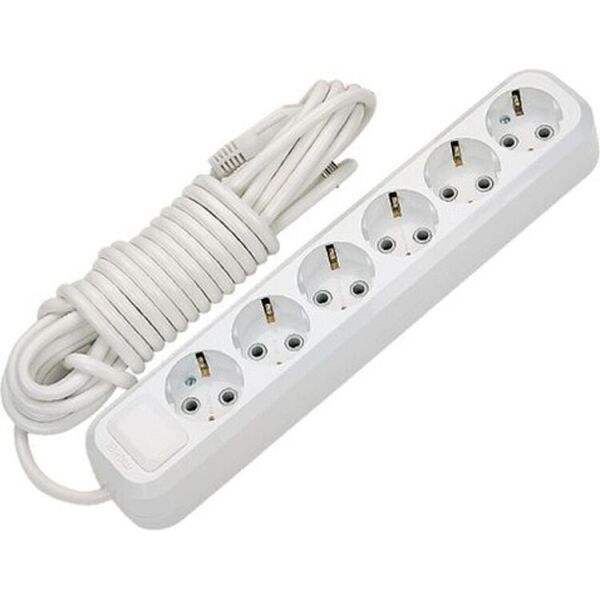 

Удлинитель Makel с заземлением 6 гн. белый 2 м MGP182