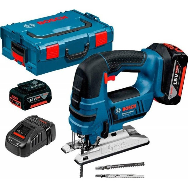 

Bosch GST 18 V-LI B + 2 акб 5 Ah + ЗУ GAL 1880 CV + L-BOXX 136 + 3 пилки (06015A6103)