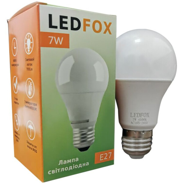 

Лампа светодиодная LEDFOX А60 Е27 7Вт (ALL-6071P-0307)