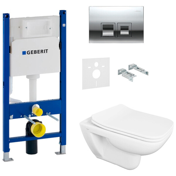 

Инсталляция GEBERIT Duofix 458.126.00.1 с унитазом Duru АР0002365 Slim Soft Close 9SС1143001 полипропилен + панель смыва "Delta 50" 115.135.21.1, ОР0002690