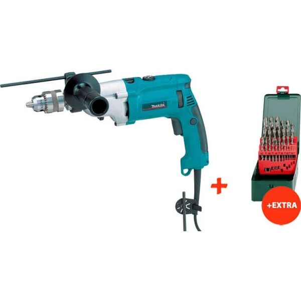 

Дрель ударная Makita HP2070 + набор сверл по металлу HSS-G Promotion (25 шт.) (HP2070X)