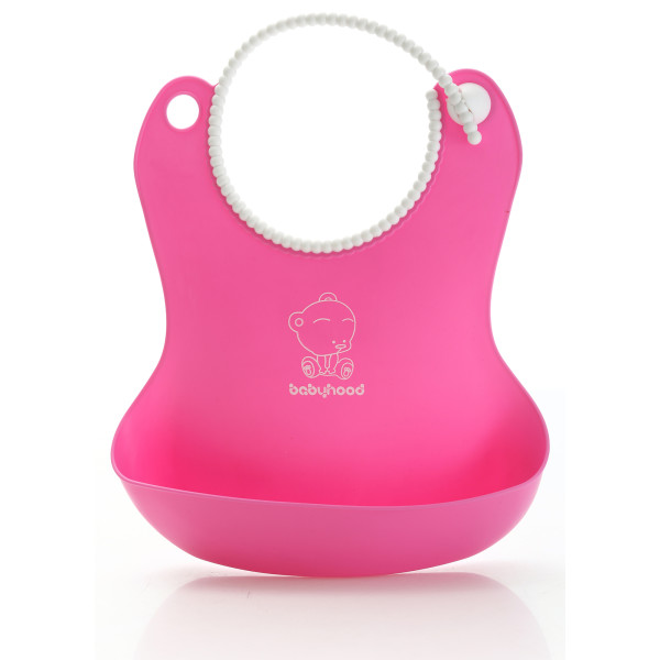 

Силиконовый фартук для кормления Babyhood розовый (BH-401P)
