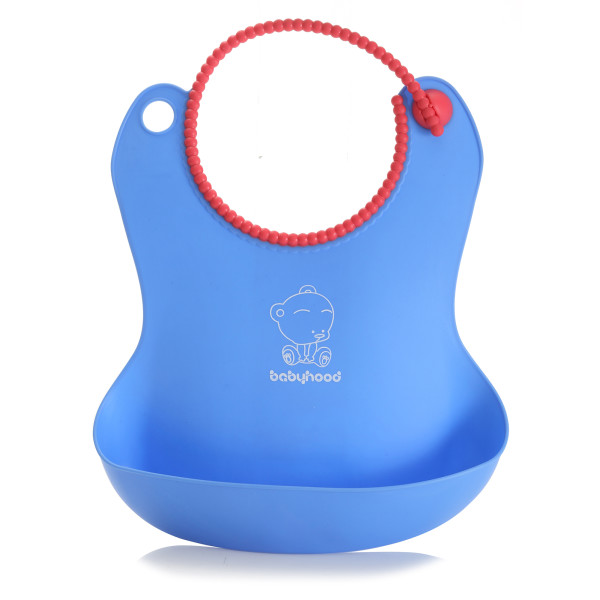 

Силиконовый фартук для кормления Babyhood голубой (BH-401B)