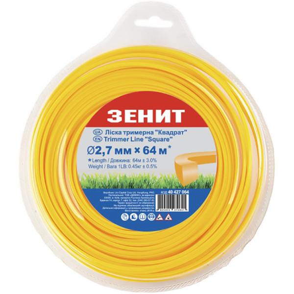 

Леска для триммера Зенит "Квадрат" 2,7 мм × 64 м 40427064