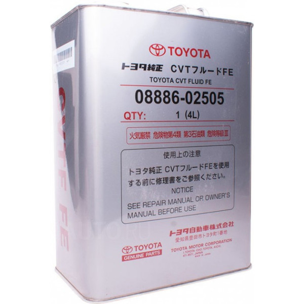 

Трансмиссионное масло Toyota CVT Fluid FE, 4 л. (0888602505)