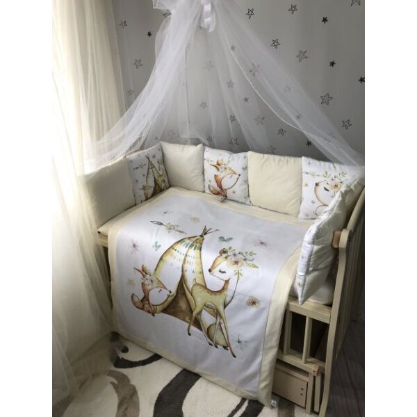 

Комплект постельного белья Baby Comfort Baby Bembi 8 элементов Дикий запад бежевый