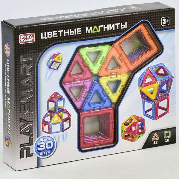 

Конструктор магнитный Play Smart Цветные магниты (2427)