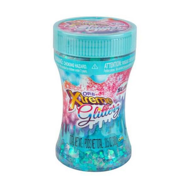 

Мега-слайм ORB Slimy Xtreme Glitterz глиттерный Голубой 455 г (ORB40668-2)