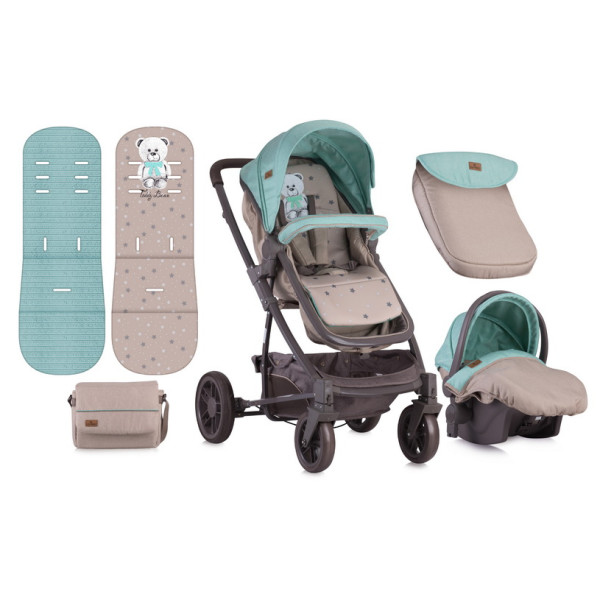 

универсальная 2 в 1 Bertoni S-500 SET с автокреслом (green&beige teddy bear)